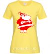 Жіноча футболка Толстый Дед Мороз рисунок Лимонний фото