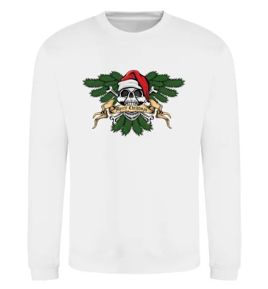 Світшот Christmas skull Білий фото