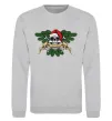 Світшот Christmas skull Сірий меланж фото