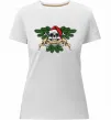 Жіноча преміум футболка Christmas skull Білий фото