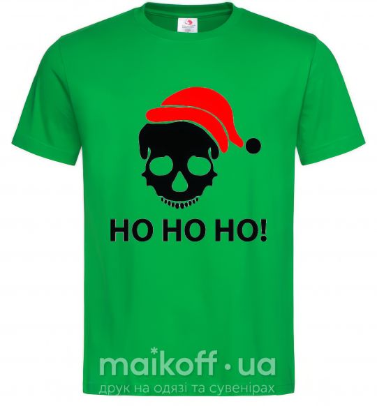 Мужская футболка HO HO HO! Зеленый фото
