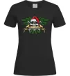 Женская футболка Christmas skull Черный фото