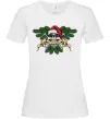 Женская футболка Christmas skull Белый фото