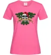 Женская футболка Christmas skull Ярко-розовый фото