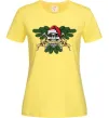 Женская футболка Christmas skull Лимонный фото