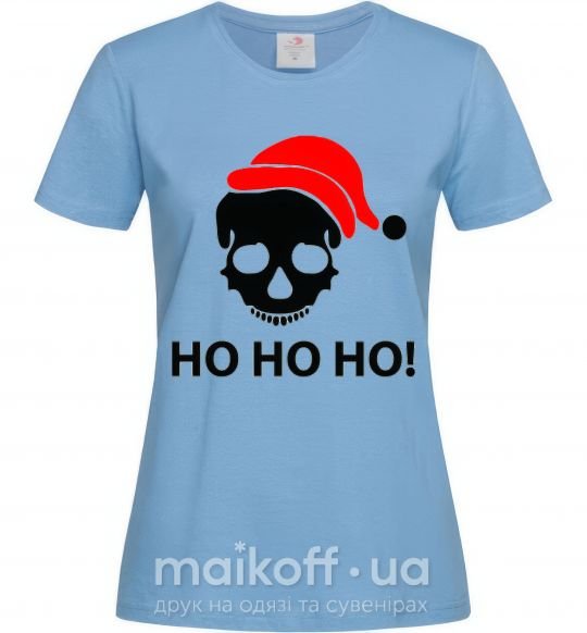 Жіноча футболка HO HO HO! Блакитний фото