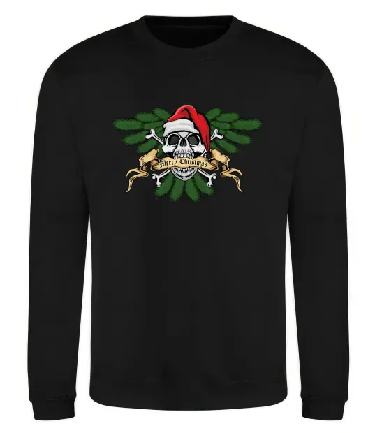 Світшот Christmas skull Чорний фото