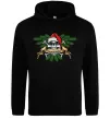 Женская толстовка (худи) Christmas skull Черный фото