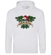 Женская толстовка (худи) Christmas skull Серый меланж фото