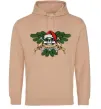 Женская толстовка (худи) Christmas skull Песочный фото