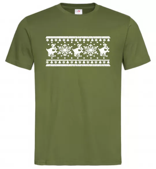 Мужская футболка Олені Оливковый фото