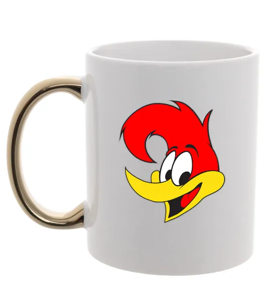 Чашка з кольоровою ручкою WOODY WOODPECKER Золото фото