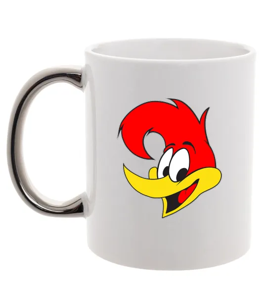 Чашка з кольоровою ручкою WOODY WOODPECKER Срібло фото