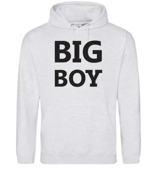 Мужская толстовка (худи) BIG BOY Серый меланж фото