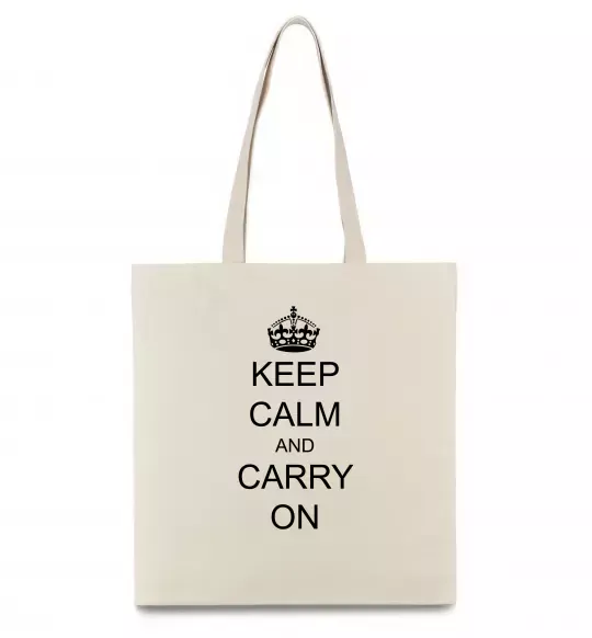 Еко-сумка KEEP CALM AND CARRY ON Бежевий фото