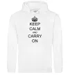 Мужская толстовка (худи) KEEP CALM AND CARRY ON Белый фото