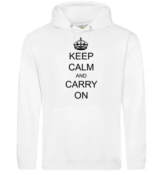 Жіноча толстовка (худі) KEEP CALM AND CARRY ON Білий фото