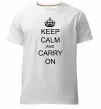 Мужская премиум футболка KEEP CALM AND CARRY ON Белый фото