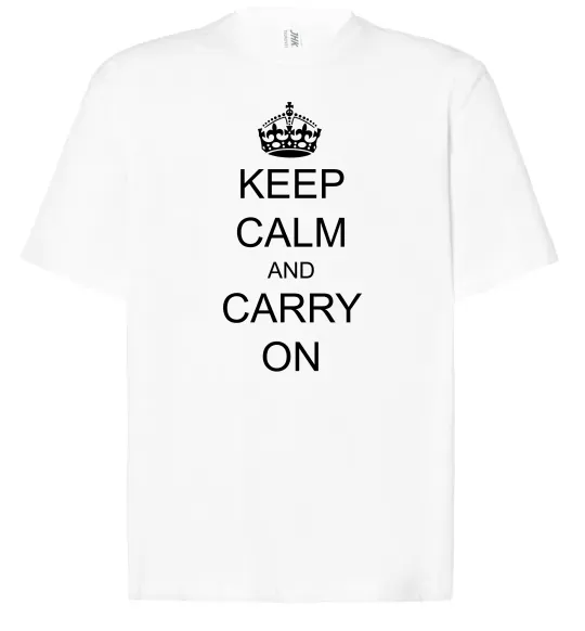 Футболка Оверсайз KEEP CALM AND CARRY ON Белый фото