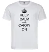 Чоловіча футболка KEEP CALM AND CARRY ON Білий фото