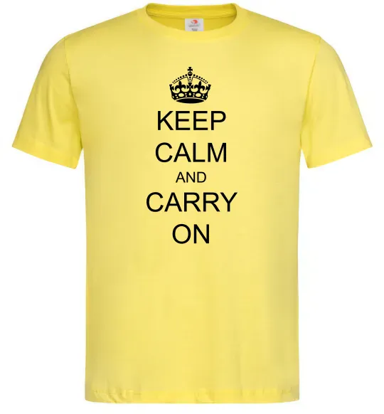 Чоловіча футболка KEEP CALM AND CARRY ON Лимонний фото