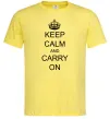 Чоловіча футболка KEEP CALM AND CARRY ON Лимонний фото