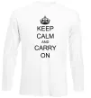 Лонгслів KEEP CALM AND CARRY ON Білий фото
