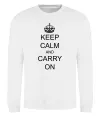 Свитшот KEEP CALM AND CARRY ON Белый фото