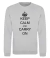 Свитшот KEEP CALM AND CARRY ON Серый меланж фото