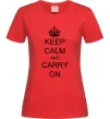 Женская футболка KEEP CALM AND CARRY ON Красный фото