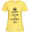 Женская футболка KEEP CALM AND CARRY ON Лимонный фото