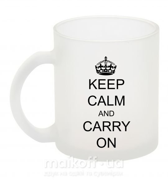 Чашка скляна KEEP CALM AND CARRY ON Фроузен фото