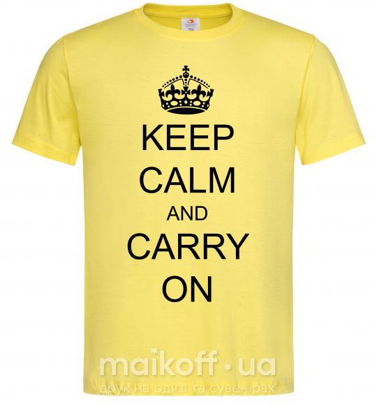 Чоловіча футболка KEEP CALM AND CARRY ON Лимонний фото