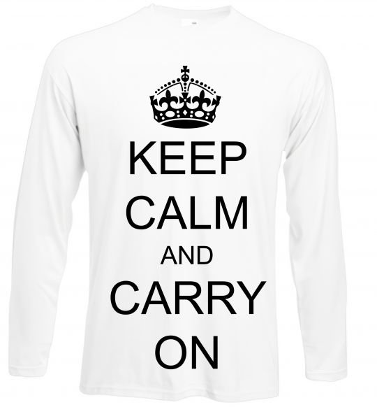 Реглан KEEP CALM AND CARRY ON Білий фото