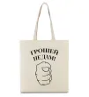 Еко-сумка Грошей не дам! Бежевий фото