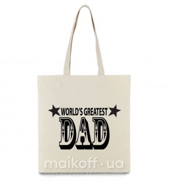 Эко-сумка WORLD'S GREATEST DAD Бежевый фото