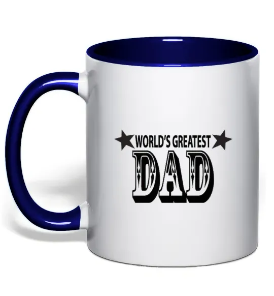 Чашка з кольоровою ручкою WORLD'S GREATEST DAD Глибокий темно-синій фото