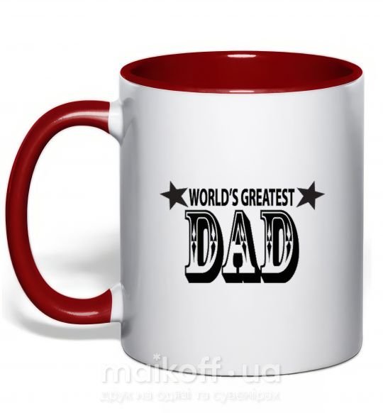 Чашка с цветной ручкой WORLD'S GREATEST DAD Красный фото
