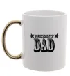 Чашка з кольоровою ручкою WORLD'S GREATEST DAD Золото фото