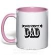 Чашка з кольоровою ручкою WORLD'S GREATEST DAD Ніжно рожевий фото