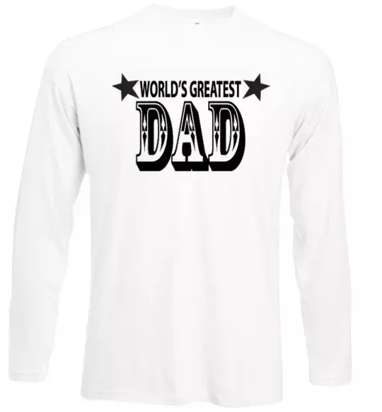 Лонгслив WORLD'S GREATEST DAD Белый фото
