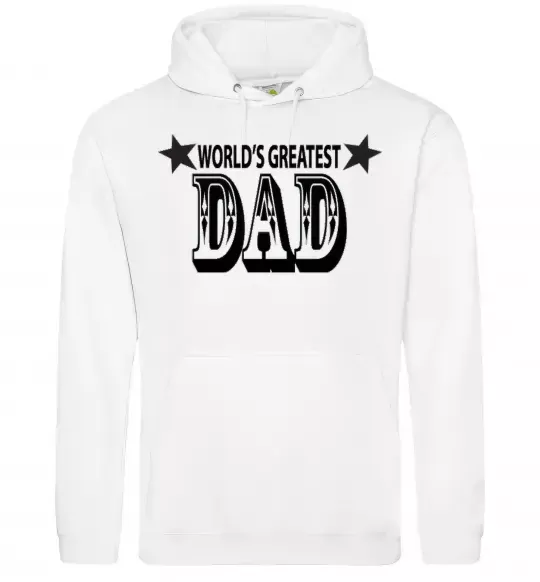 Мужская толстовка (худи) WORLD'S GREATEST DAD Белый фото