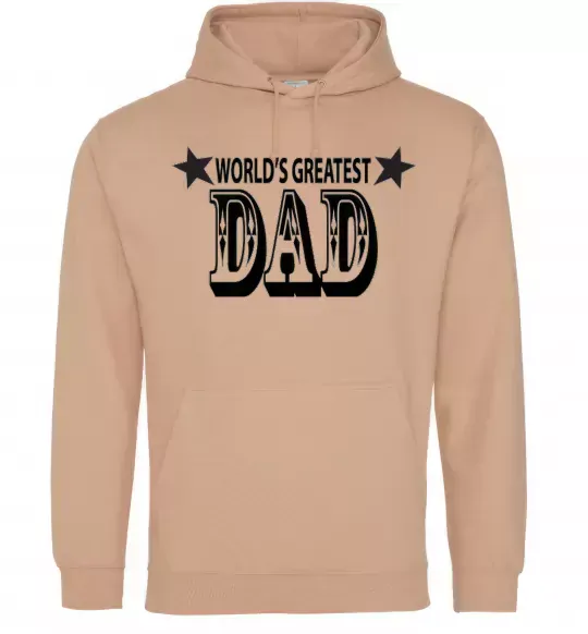 Мужская толстовка (худи) WORLD'S GREATEST DAD Песочный фото