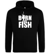 Мужская толстовка (худи) BORN TO FISH Черный фото