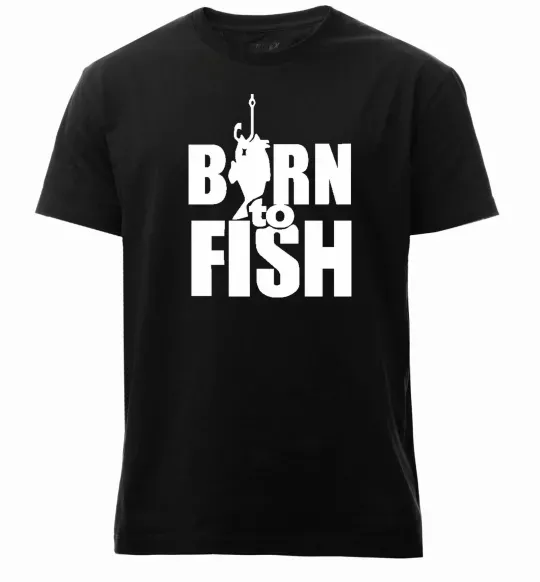 Чоловіча преміум футболка BORN TO FISH Чорний фото