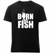 Чоловіча преміум футболка BORN TO FISH Чорний фото