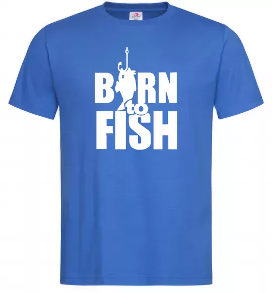 Чоловіча футболка BORN TO FISH Яскраво-синій фото
