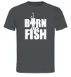 Чоловіча футболка BORN TO FISH Графіт фото