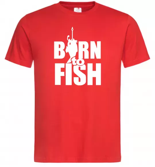 Чоловіча футболка BORN TO FISH Червоний фото