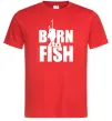 Чоловіча футболка BORN TO FISH Червоний фото
